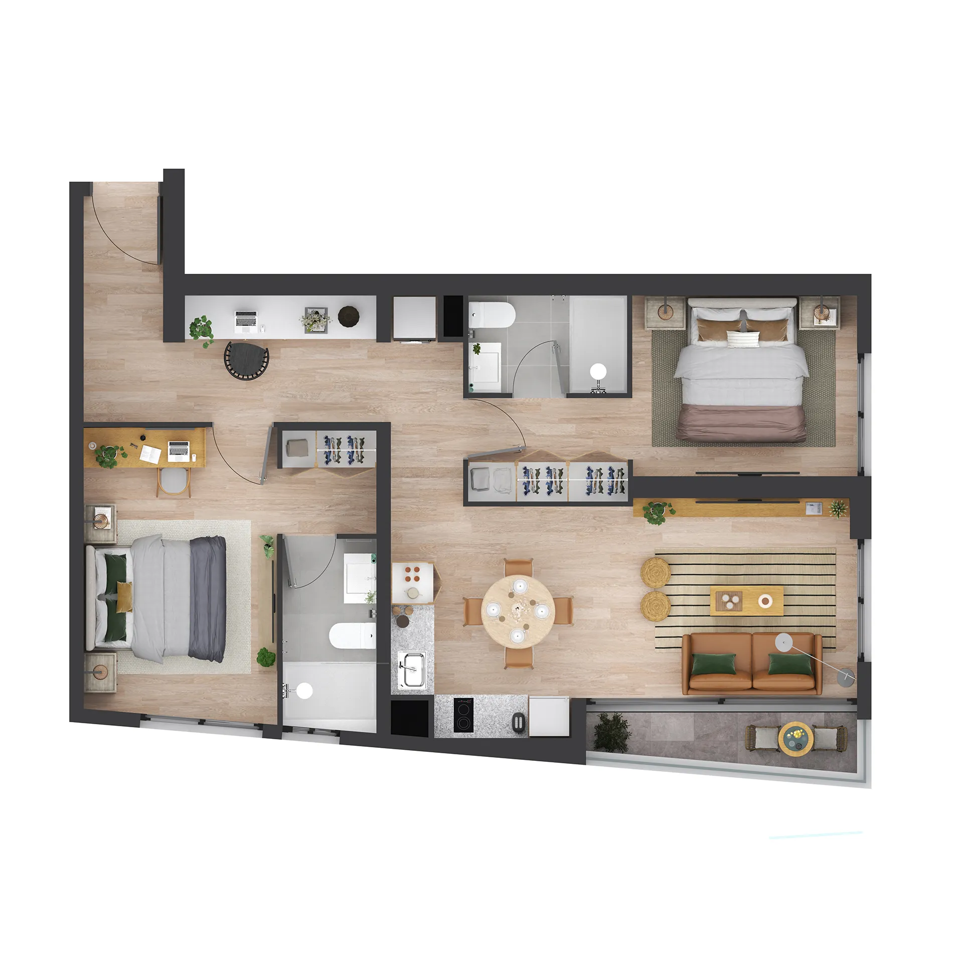 Planta 2D + 2B